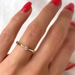 0,10 ct diamant solitärring i 14  karat guld 0,10 ct
