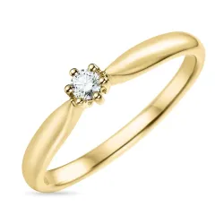 0,10 ct diamant solitärring i 14  karat guld 0,10 ct