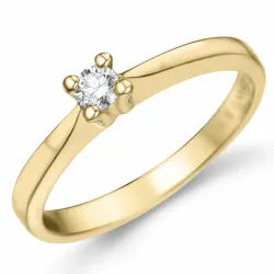 0,10 ct diamant solitärring i 14  karat guld 0,10 ct