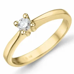 kampajn -  diamant solitärring i 14  karat guld 0,14 ct