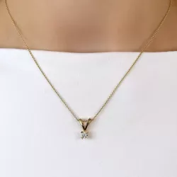 kampajn -  diamant hängen i 14  carat guld 0,20 ct