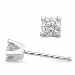 2 x 0,40 ct lab grown diamant solitäreörhängestift i 14 karat vitguld med lab grown diamant 