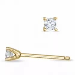 2 x 0,07 ct kampajn -  diamant solitäreörhängestift i 14 karat guld med diamant 