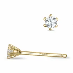 2 x 0,06 ct kampajn -  diamant solitäreörhängestift i 14 karat guld med diamant