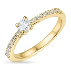 diamantring i 14  karat guld 0,20 ct 0,14 ct