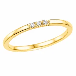 3 x 0,01 ct diamantring i 14  karat guld 0,03 ct