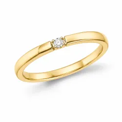 1 x 0,03 ct diamantring i 14  karat guld 0,03 ct
