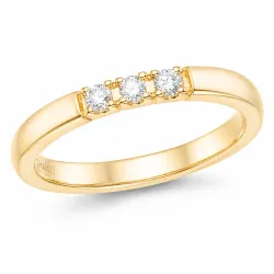 3 x 0,03 ct diamantring i 14  karat guld 0,09 ct