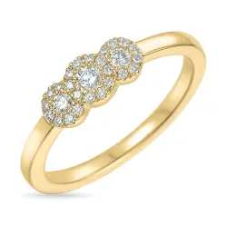 diamantring i 14  karat guld 0,25 ct