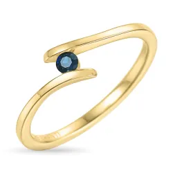 safir ring i 9 karat guld 0,10 ct