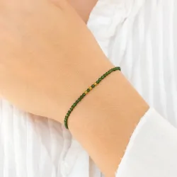 elegant armband med sten og 3 hematite - Loom Stones