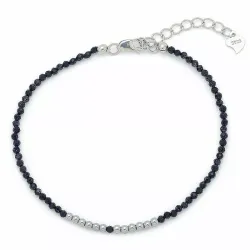 mörkblå metallic armband med sten og hematite.