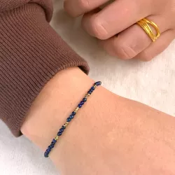 Elegant mörkblå armband med lapis og hematite.