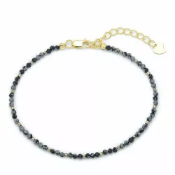 sten armband med obsidian og hematite - Loom Stones