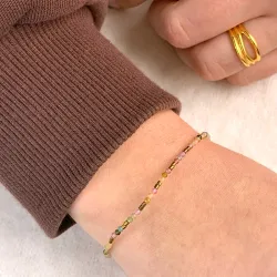 sten armband med turmalin og hematite - Loom Stones