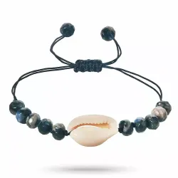 opal shell mussla armband i silkes snöre 17 cm plus 4 cm x 10mm