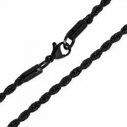 halsband i svart stål 45 cm x 3,0 mm