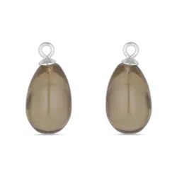 Kollektionsprov rökfärgad kvarts hängen till örhängen i silver