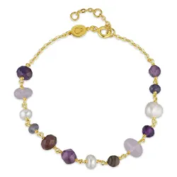 lila armband i förgyllt silver  x 8,0 mm