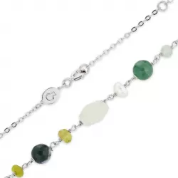 grön halsband i silver  x 7,5 mm