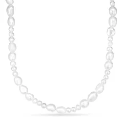 Blandad storlek halsband med sötvattenspärlor