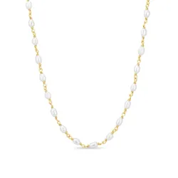 3 mm halsband med sötvattenspärlor