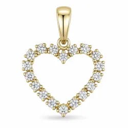 hjärta lab grown diamant hängen i 9 carat guld 0,40 ct