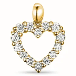 hjärta lab grown diamant hängen i 9 carat guld 0,54 ct