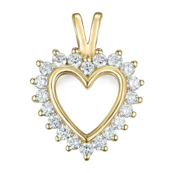 hjärta lab grown diamant hängen i 9 carat guld 0,46 ct