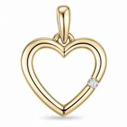 hjärta lab grown diamant hängen i 9 carat guld 0,01 ct