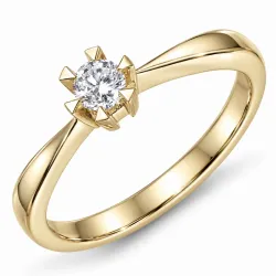 0,20 ct lab grown diamant solitärring i 9 karat guld 0,20 ct
