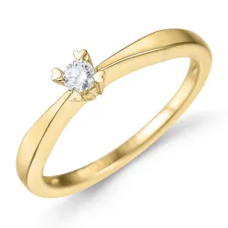 0,10 ct lab grown diamant solitärring i 9 karat guld 0,10 ct