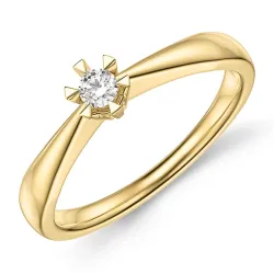 0,10 ct lab grown diamant solitärring i 9 karat guld 0,10 ct