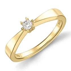 0,10 ct lab grown diamant solitärring i 9 karat guld 0,10 ct