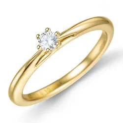 0,10 ct lab grown diamant ring i 9 karat guld 0,10 ct