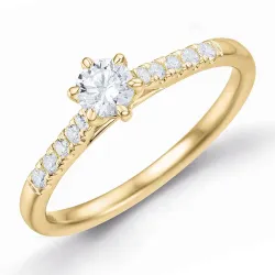 lab grown diamant ring i 9 karat guld 0,30 ct 0,13 ct