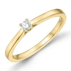 0,10 ct lab grown diamant solitärring i 9 karat guld 0,10 ct