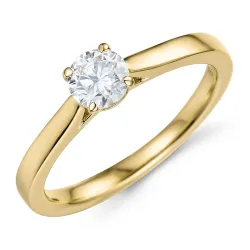 0,50 ct lab grown diamant solitärring i 9 karat guld 0,50 ct