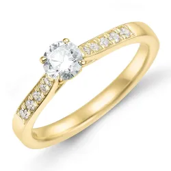 lab grown diamant ring i 9 karat guld 0,40 ct 0,10 ct