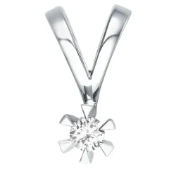 0,10 ct lab grown diamant solitärberlock i 9 carat vitguld 0,10 ct