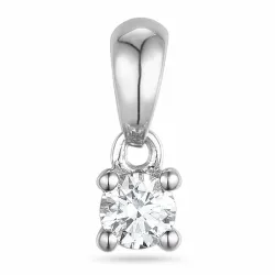 0,10 ct lab grown diamant solitärberlock i 9 carat vitguld 0,10 ct
