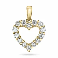hjärta lab grown diamant hängen i 9 carat guld 0,85 ct
