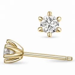 2 x 0,40 ct lab grown diamant solitäreörhängestift i 9 karat guld med lab grown diamant 