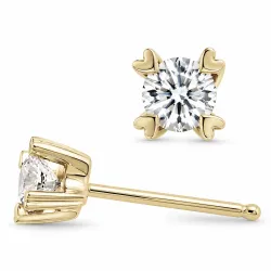 2 x 0,20 ct lab grown diamant solitäreörhängestift i 9 karat guld med lab grown diamant 