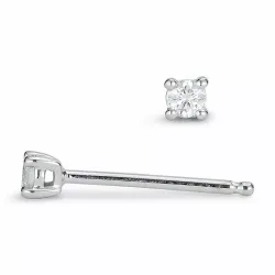 2 x 0,04 ct lab grown diamant solitäreörhängestift i 9 karat vitguld med lab grown diamant 