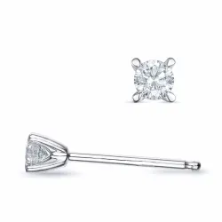 2 x 0,10 ct lab grown diamant solitäreörhängestift i 9 karat vitguld med lab grown diamant 