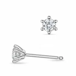 2 x 0,10 ct lab grown diamant solitäreörhängestift i 9 karat vitguld med lab grown diamant 