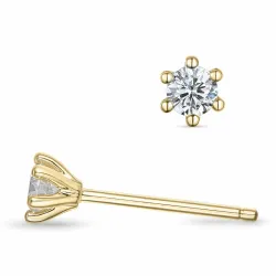 2 x 0,11 ct lab grown diamant solitäreörhängestift i 9 karat guld med lab grown diamant 