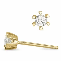 2 x 0,15 ct  lab grown diamant solitäreörhängestift i 9 karat guld med lab grown diamant 
