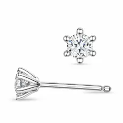 2 x 0,20 ct lab grown diamant solitäreörhängestift i 9 karat vitguld med lab grown diamant 
